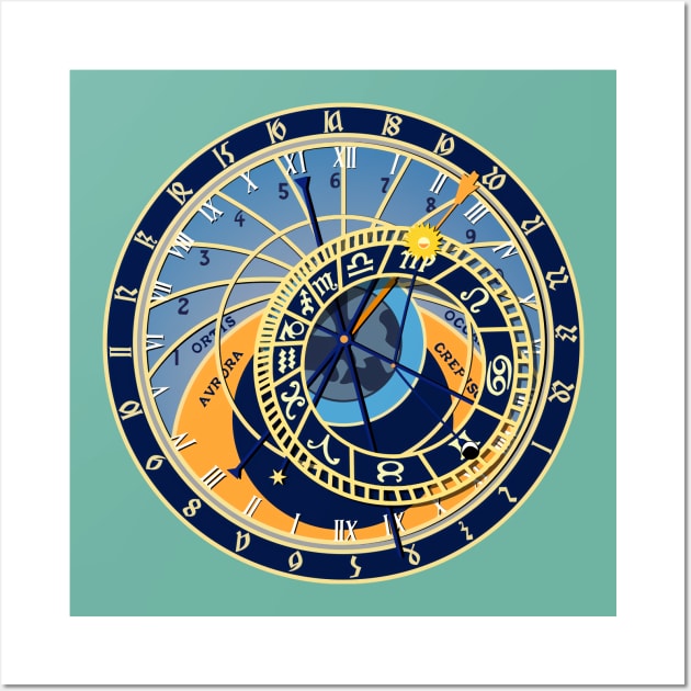 Prague Astronomical clock Wall Art by artbleed